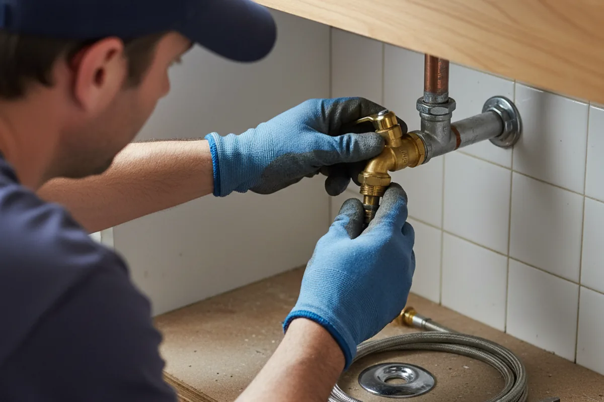 Shutoff valve and fitting work during Faucet and Fixture Repair in Edgerton